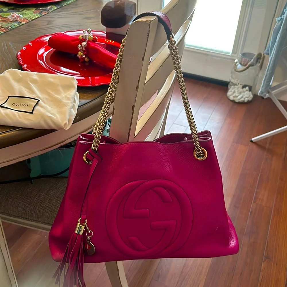Gucci Chain Shoulder Soho Pink Bag - Picture 1 of 16